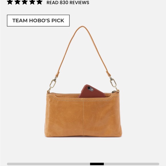 HOBO Elegant Tan (Truffle) Leather Crossbody Bag - Picture 6 of 9